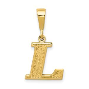 14k Yellow Gold, Ashley Collection, Textured Initial L Pendant